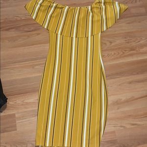 Macy's dress (yellow, white, and black)
